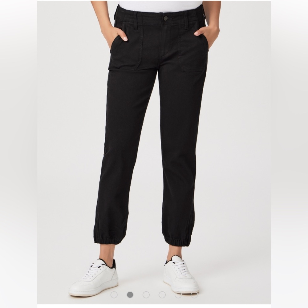 PAIGE Black Ankle Cropped Jogger Pants